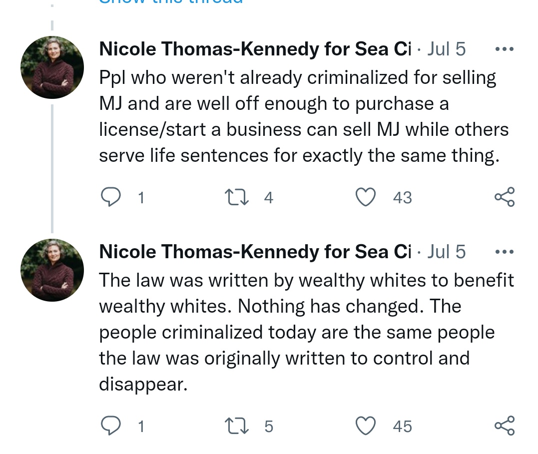 Nicole Thomas-Kennedy: "The law was written by wealthy whites to benefit wealthy whites."